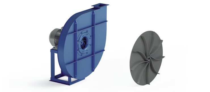 Ventilateurs Industriels Centrifuges - Moyenne et Haute Pression pour Transport - Serie ZA