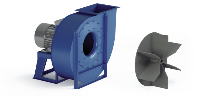 Ventilatori Industriali Centrifughi - Medie e Alte pressioni per Trasporto - Serie ZM